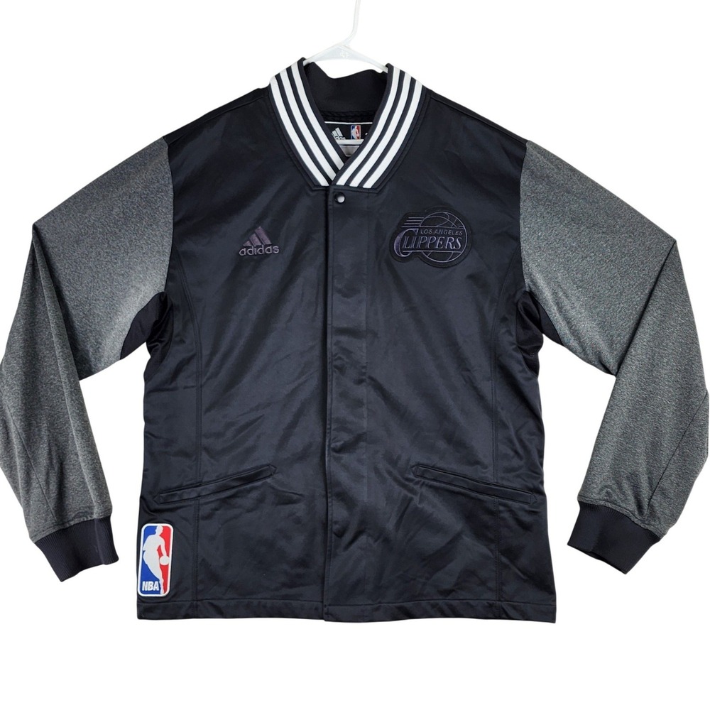 Los Angeles Clippers NBA Warm Up On Court Adidas Jacket Mens XL Black Gray
